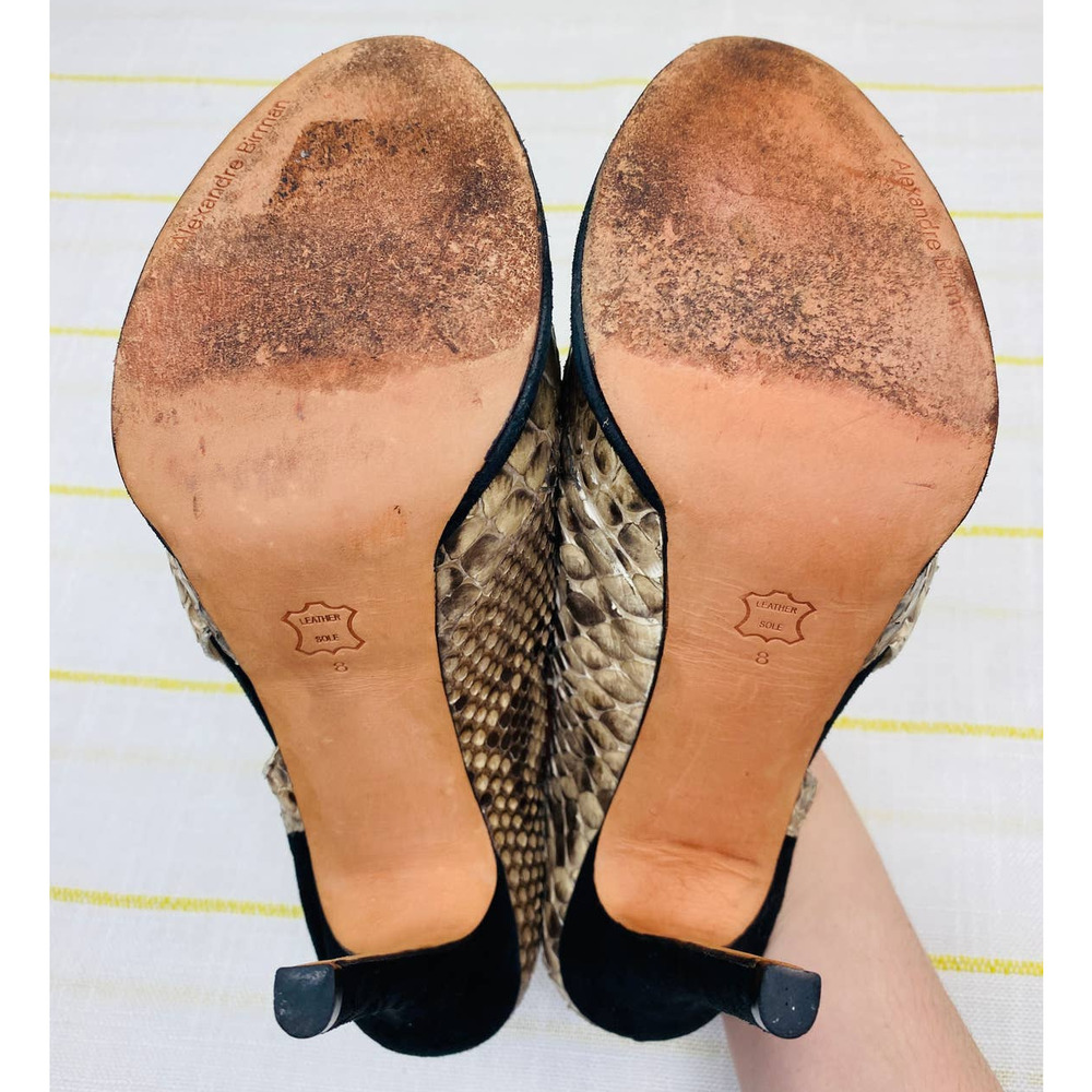 Alexandre Birman Python Peep Toe Platform Heels W… - image 8